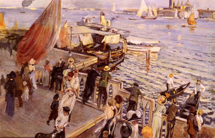 The Grand Canal, Venice painting - Ettore Tito The Grand Canal, Venice art painting